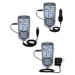 Gomadic Deluxe Kit for the Blackberry 7100T includes a USB cable with Car and Wall Charger - Brand w