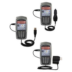 Gomadic Deluxe Kit for the Blackberry 7130e includes a USB cable with Car and Wall Charger - Brand w