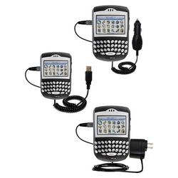 Gomadic Deluxe Kit for the Blackberry 7250 includes a USB cable with Car and Wall Charger - Brand w/