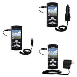 Gomadic Deluxe Kit for the Blackberry 8120 includes a USB cable with Car and Wall Charger - Brand w/