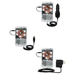Gomadic Deluxe Kit for the Blackberry 8300 Curve includes a USB cable with Car and Wall Charger - Br