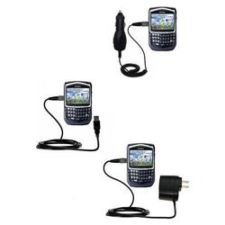 Gomadic Deluxe Kit for the Blackberry 8700g includes a USB cable with Car and Wall Charger - Brand w