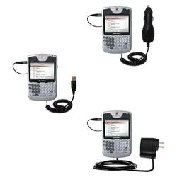 Gomadic Deluxe Kit for the Blackberry 8707v includes a USB cable with Car and Wall Charger - Brand w