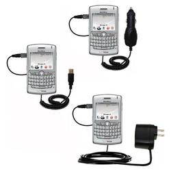 Gomadic Deluxe Kit for the Blackberry 8830 includes a USB cable with Car and Wall Charger - Brand w/