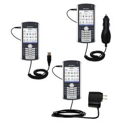 Gomadic Deluxe Kit for the Blackberry pearl includes a USB cable with Car and Wall Charger - Brand w