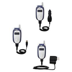 Gomadic Deluxe Kit for the Cingular V551 includes a USB cable with Car and Wall Charger - Brand w/ T