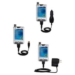 Gomadic Deluxe Kit for the Cingular iPaq h6320 includes a USB cable with Car and Wall Charger - Bran