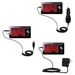 Gomadic Deluxe Kit for the Coby PMP-4320 includes a USB cable with Car and Wall Charger - Brand w/ T