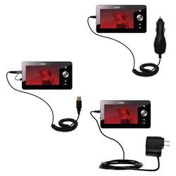 Gomadic Deluxe Kit for the Coby PMP-4330 includes a USB cable with Car and Wall Charger - Brand w/ T