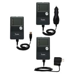Gomadic Deluxe Kit for the Cowon iAudio X5 includes a USB cable with Car and Wall Charger - Brand w/