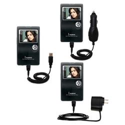 Gomadic Deluxe Kit for the Cowon iAudio X5L includes a USB cable with Car and Wall Charger - Brand w