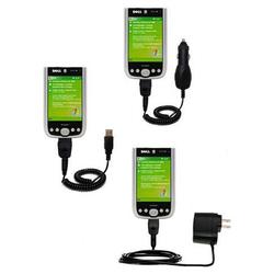 Gomadic Deluxe Kit for the Dell Axim X50v includes a USB cable with Car and Wall Charger - Brand w/
