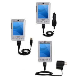 Gomadic Deluxe Kit for the Dell Axim x3 includes a USB cable with Car and Wall Charger - Brand w/ Ti