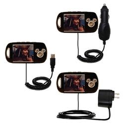 Gomadic Deluxe Kit for the Disney Mix Stick DS17033 includes a USB cable with Car and Wall Charger - Gomadic