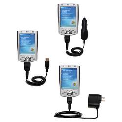 Gomadic Deluxe Kit for the HP iPAQ h2215 includes a USB cable with Car and Wall Charger - Brand w/ T