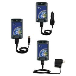 Gomadic Deluxe Kit for the HP iPAQ hx4705 includes a USB cable with Car and Wall Charger - Brand w/
