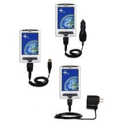 Gomadic Deluxe Kit for the HP iPAQ rz1700 includes a USB cable with Car and Wall Charger - Brand w/