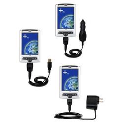 Gomadic Deluxe Kit for the HP iPAQ rz1715 includes a USB cable with Car and Wall Charger - Brand w/
