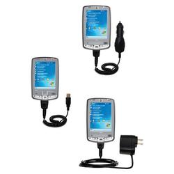 Gomadic Deluxe Kit for the HP iPaq hx2415 includes a USB cable with Car and Wall Charger - Brand w/