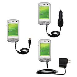 Gomadic Deluxe Kit for the HTC Artemis includes a USB cable with Car and Wall Charger - Brand w/ Tip