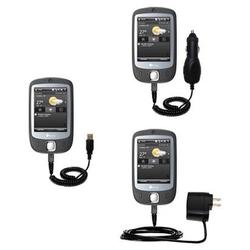 Gomadic Deluxe Kit for the HTC P3450 includes a USB cable with Car and Wall Charger - Brand w/ TipEx