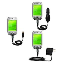 Gomadic Deluxe Kit for the HTC P6300 includes a USB cable with Car and Wall Charger - Brand w/ TipEx