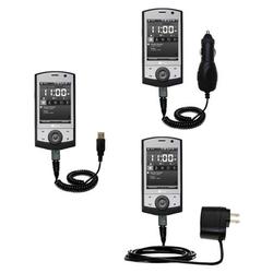 Gomadic Deluxe Kit for the HTC Touch Cruise includes a USB cable with Car and Wall Charger - Brand w
