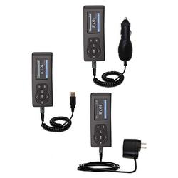 Gomadic Deluxe Kit for the Insignia NS-DA1G Sport includes a USB cable with Car and Wall Charger - B