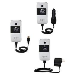 Gomadic Deluxe Kit for the LG AX275 includes a USB cable with Car and Wall Charger - Brand w/ TipExc