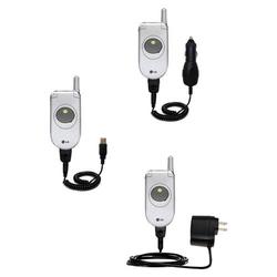 Gomadic Deluxe Kit for the LG C1300i includes a USB cable with Car and Wall Charger - Brand w/ TipEx