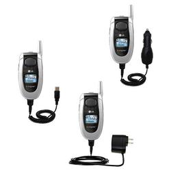 Gomadic Deluxe Kit for the LG CG300 includes a USB cable with Car and Wall Charger - Brand w/ TipExc