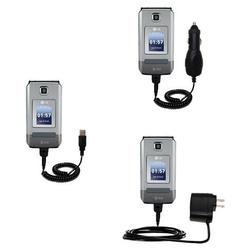 Gomadic Deluxe Kit for the LG CU575 TraX includes a USB cable with Car and Wall Charger - Brand w/ T