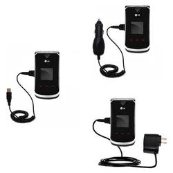 Gomadic Deluxe Kit for the LG KG810 includes a USB cable with Car and Wall Charger - Brand w/ TipExc