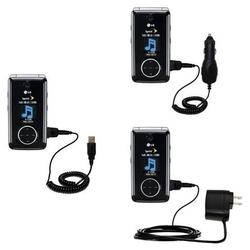 Gomadic Deluxe Kit for the LG Muziq includes a USB cable with Car and Wall Charger - Brand w/ TipExc