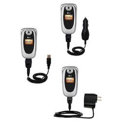 Gomadic Deluxe Kit for the LG VI-125 includes a USB cable with Car and Wall Charger - Brand w/ TipEx