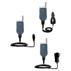 Gomadic Deluxe Kit for the LG VX3200 includes a USB cable with Car and Wall Charger - Brand w/ TipEx