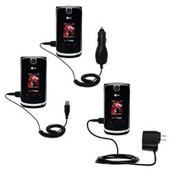 Gomadic Deluxe Kit for the LG VX8600 includes a USB cable with Car and Wall Charger - Brand w/ TipEx