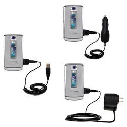 Gomadic Deluxe Kit for the LG VX8700 includes a USB cable with Car and Wall Charger - Brand w/ TipEx