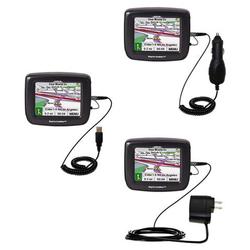 Gomadic Deluxe Kit for the Magellan Roadmate 2000 includes a USB cable with Car and Wall Charger - B