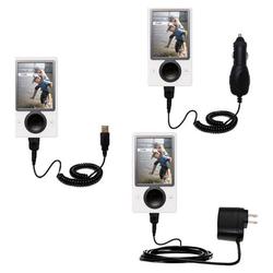 Gomadic Deluxe Kit for the Microsoft Zune includes a USB cable with Car and Wall Charger - Brand w/