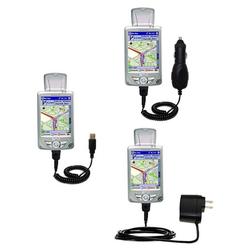 Gomadic Deluxe Kit for the Mio Technology 168 Plus includes a USB cable with Car and Wall Charger - Gomadic
