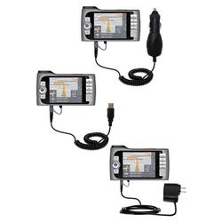 Gomadic Deluxe Kit for the Mio Technology 268 Plus includes a USB cable with Car and Wall Charger - Gomadic