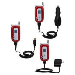 Gomadic Deluxe Kit for the Mio Technology 8390 includes a USB cable with Car and Wall Charger - Bran