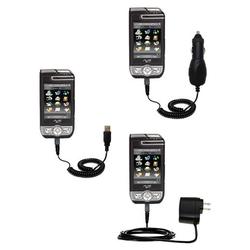 Gomadic Deluxe Kit for the Mio Technology A700 includes a USB cable with Car and Wall Charger - Bran