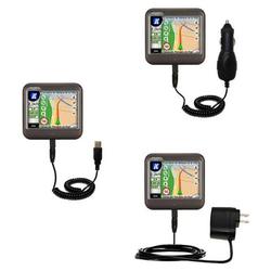Gomadic Deluxe Kit for the Mio Technology C230 includes a USB cable with Car and Wall Charger - Bran
