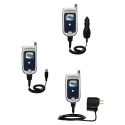 Gomadic Deluxe Kit for the Motorola A728 includes a USB cable with Car and Wall Charger - Brand w/ T