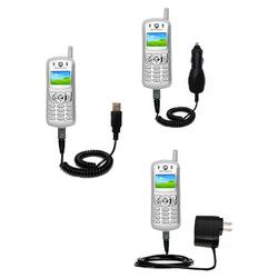Gomadic Deluxe Kit for the Motorola C343c includes a USB cable with Car and Wall Charger - Brand w/