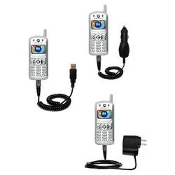 Gomadic Deluxe Kit for the Motorola C353 includes a USB cable with Car and Wall Charger - Brand w/ T