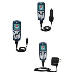 Gomadic Deluxe Kit for the Motorola C390 includes a USB cable with Car and Wall Charger - Brand w/ T