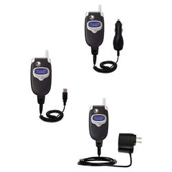Gomadic Deluxe Kit for the Motorola E550 includes a USB cable with Car and Wall Charger - Brand w/ T